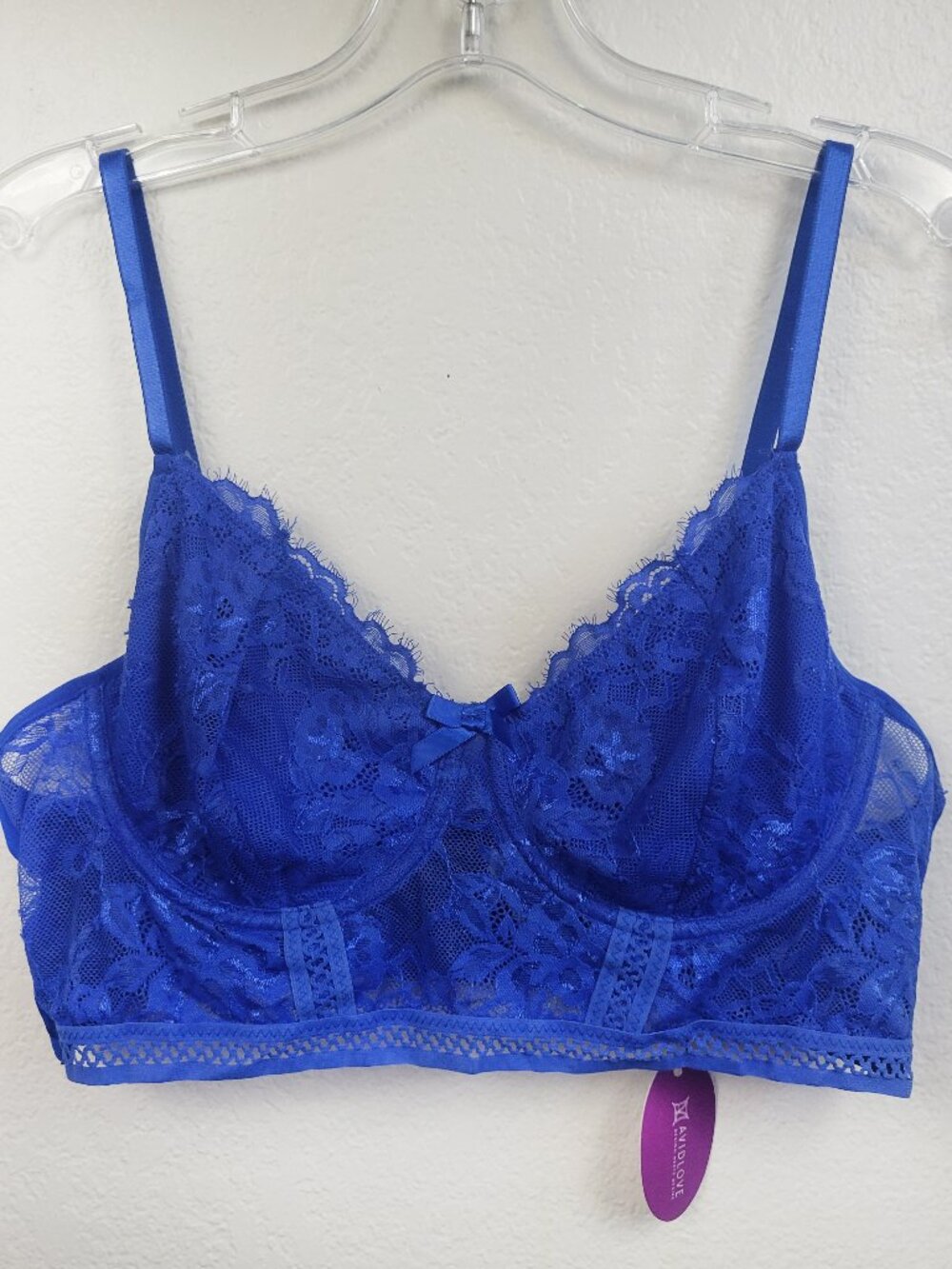 New Avidlove Lace Bra XL Extra Large Blue Back Closure Adjustable